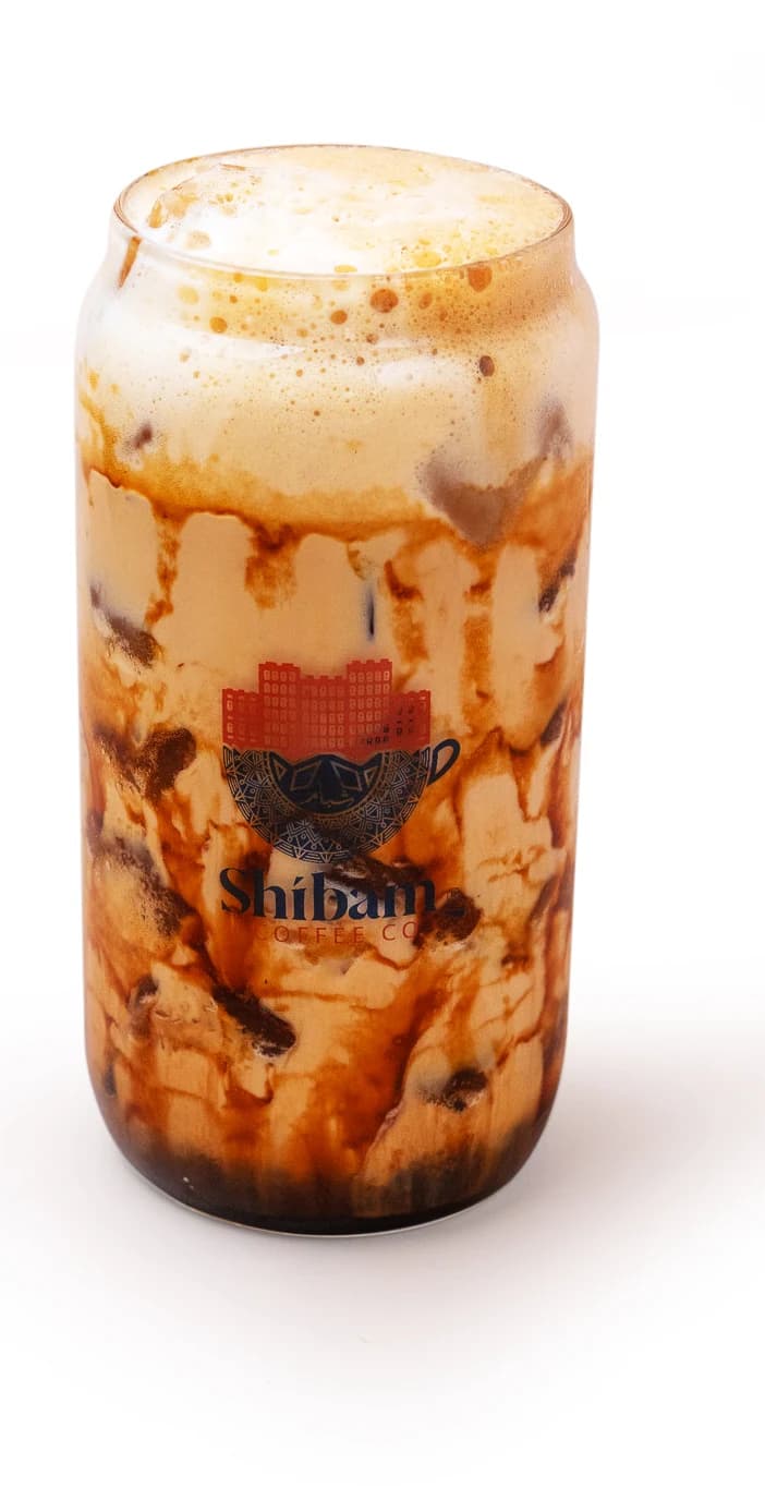 Brown Sugar Shaken Espresso in a Shibam Coffee glass