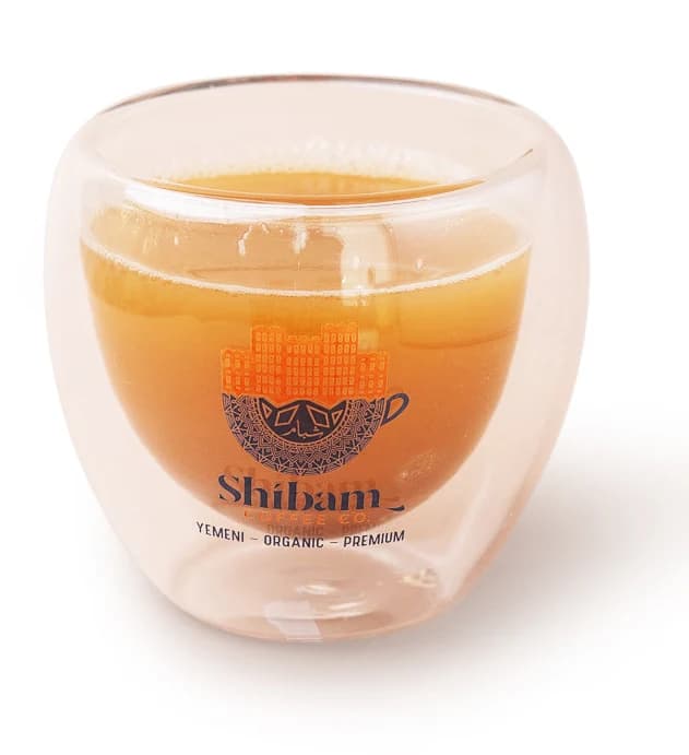 Jubani coffee in a Shibam Coffee glass