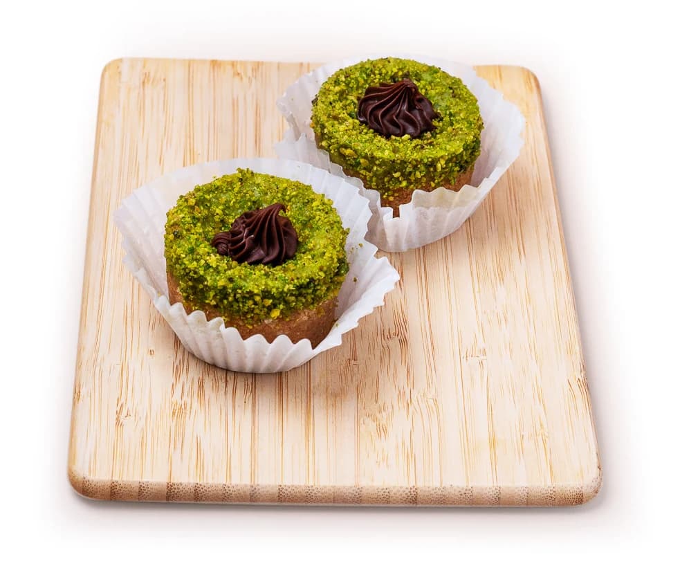 Pistachio bites on a serving board