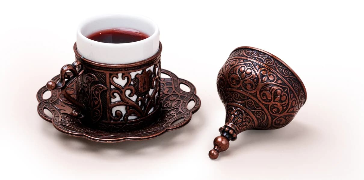 Turkish Coffee served with a Shibam Coffee pot