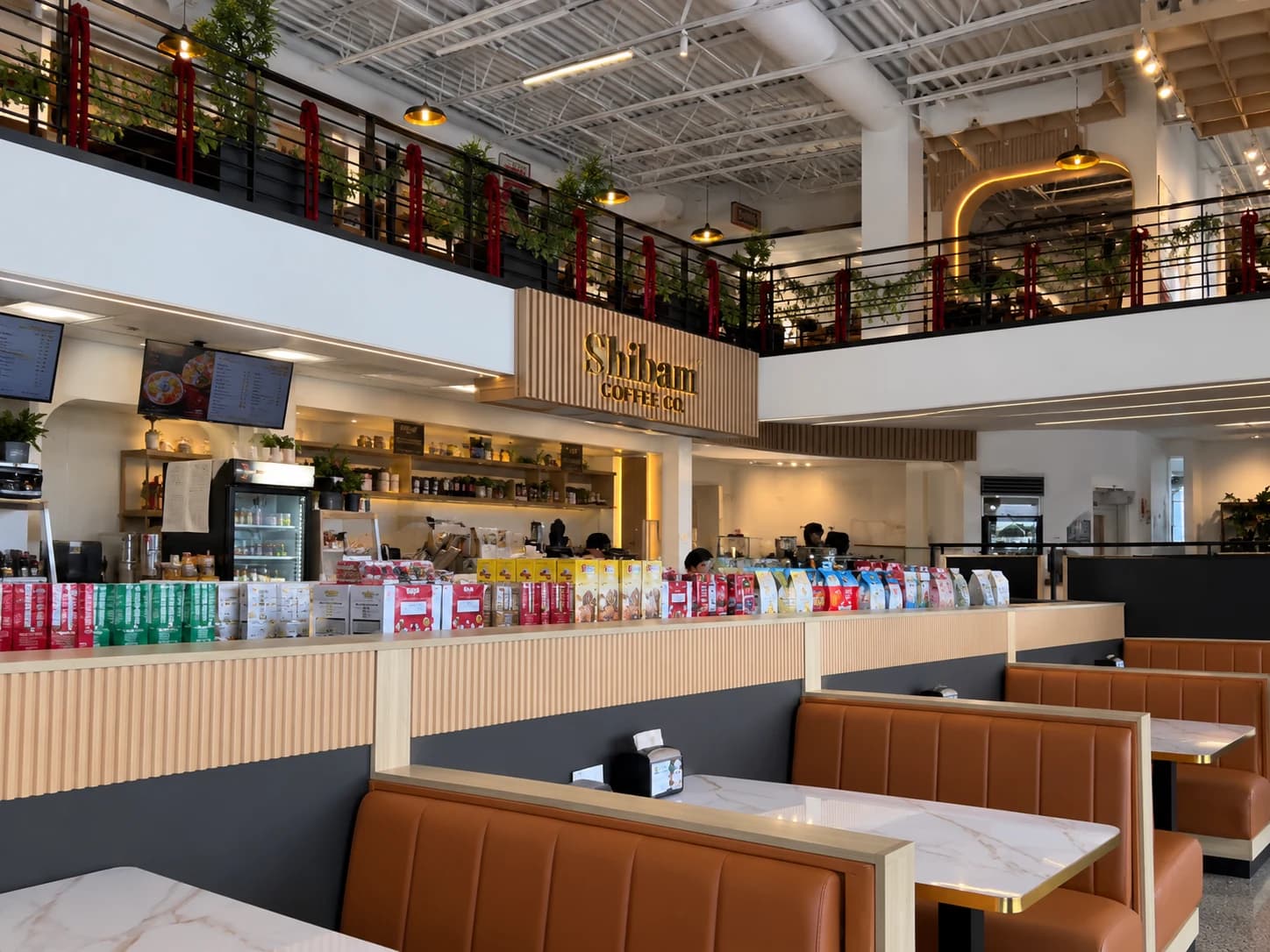 Canton Cherry Hill Shibam Coffee café interior with counter and booth seating